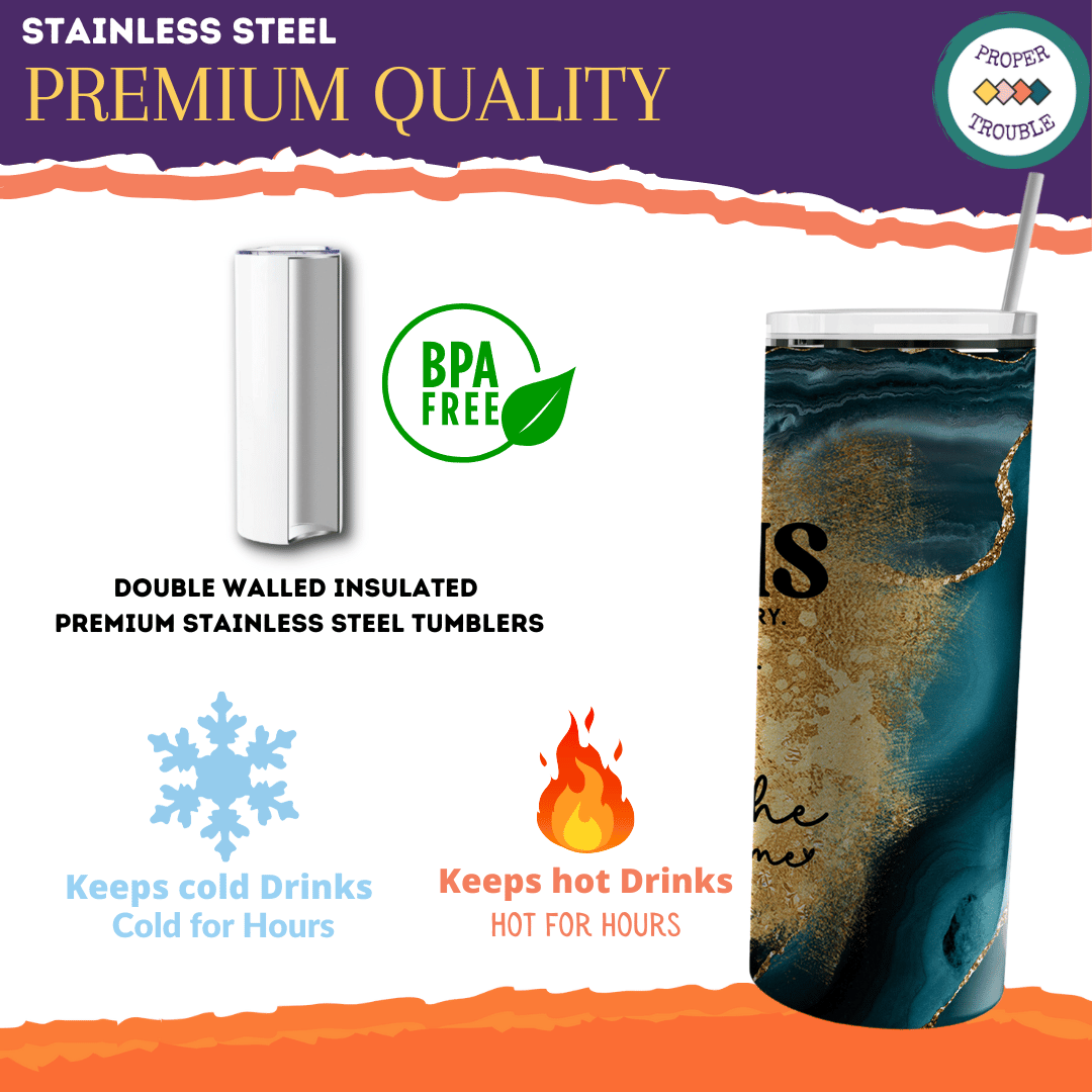 She Is Extraordinary, Amazing, Creative, Intelligent, Kind -Teal/Gold 20oz Travel Tumbler