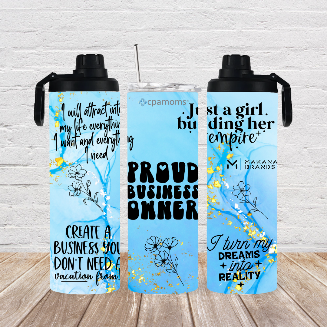Customized, and Personalized Company Logos on 20oz Travel Tumbler with Sports Lid