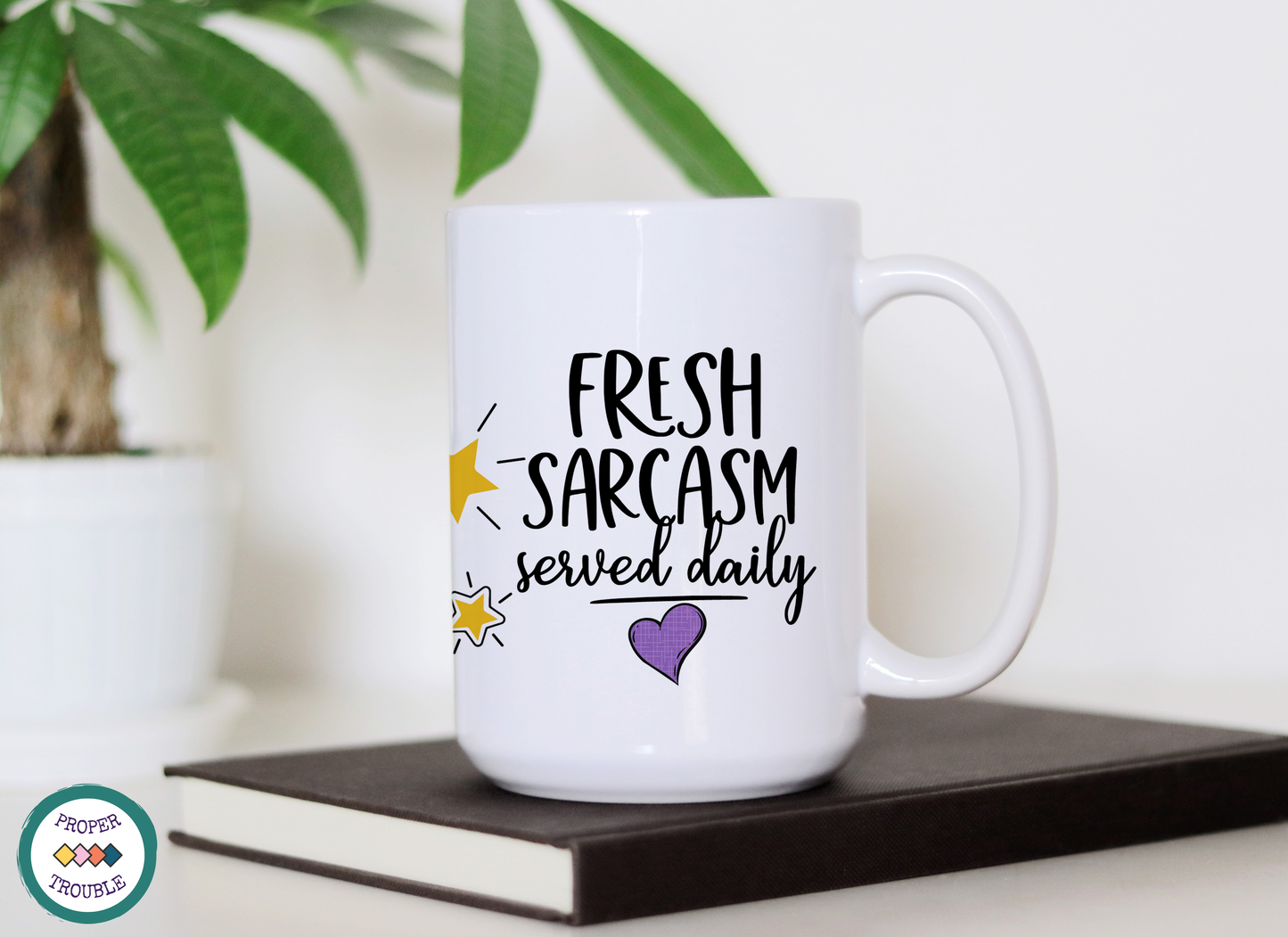 Fresh Sarcasm served daily 15 oz mug in coffee gift set