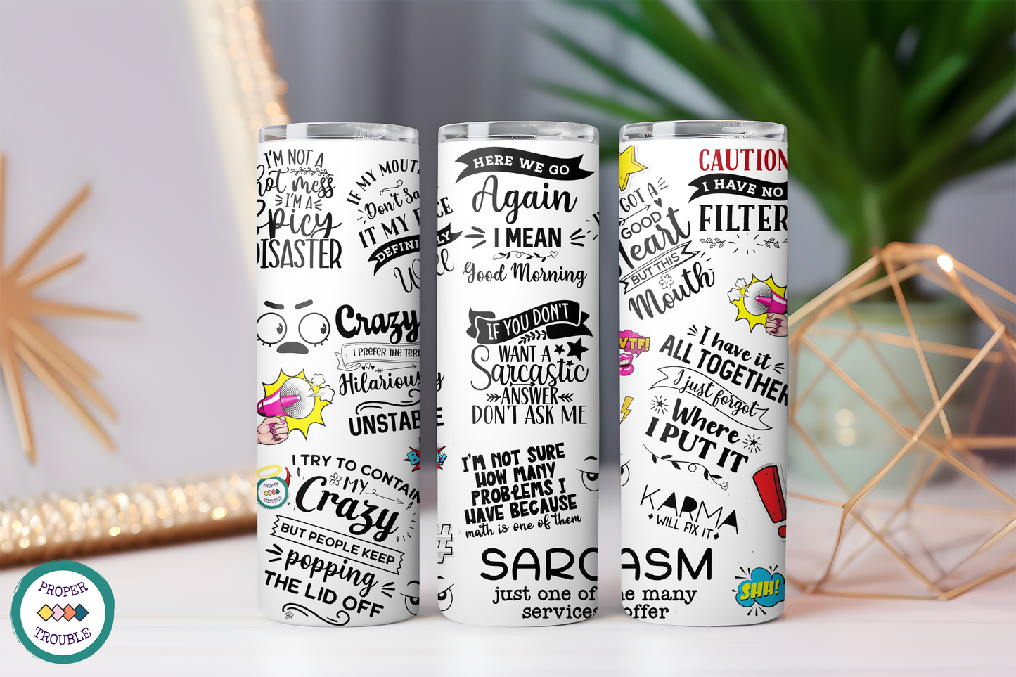 Sarcasm just one of my many services 20 oz tumbler in tea gift set