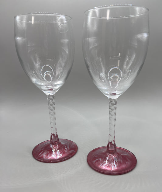 Custom Paint-Dipped Champagne Glass Set - Rose and Silver