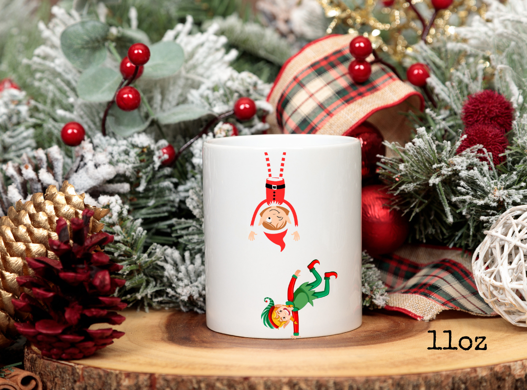 Christmas Mug - Christmas Lights in a Tangle -I'm Fine. This is Fine. Everything is Fine.  Snowman Popping Out