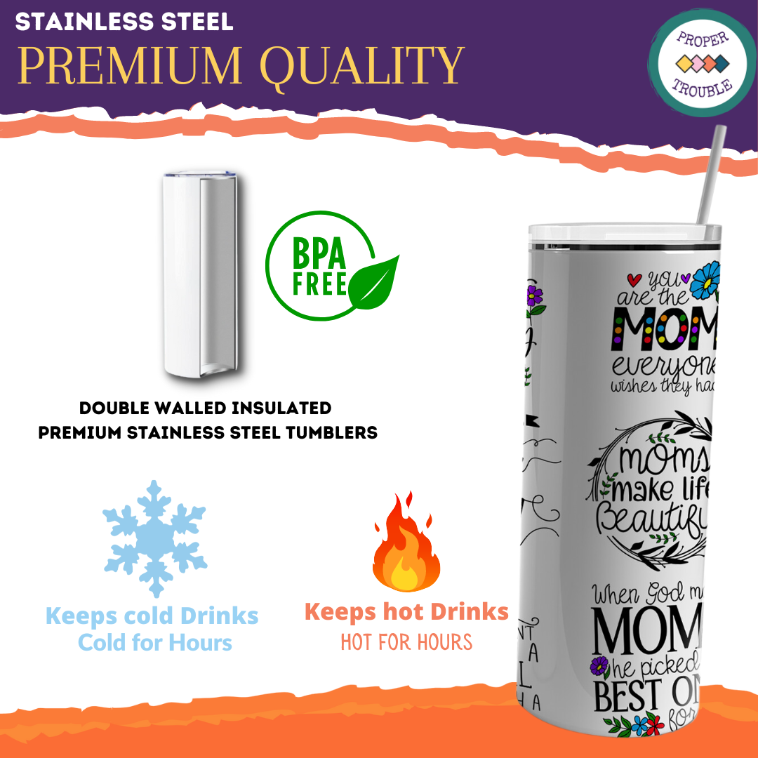 Mom's Make Life Beautiful 20oz Travel Tumbler
